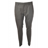 Dondup - Pantalone in Lana Modello Gaubert Pinces - Grigio - Pantalone - Luxury Exclusive Collection