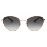 Bulgari - Serpenti - Back to Scale Oval Metal Sunglasses - Black Gold Grey - Serpenti Collection - Sunglasses - Bulgari Eyewear