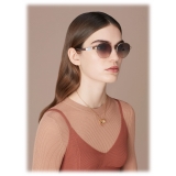 Bulgari - Serpenti - Back to Scale Oval Metal Sunglasses - Rose Gold Grey - Serpenti Collection - Sunglasses - Bulgari Eyewear