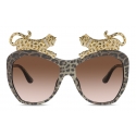 Dolce & Gabbana - Occhiale da Sole Diva - Stampa Animalier Marrone - Dolce & Gabbana Eyewear