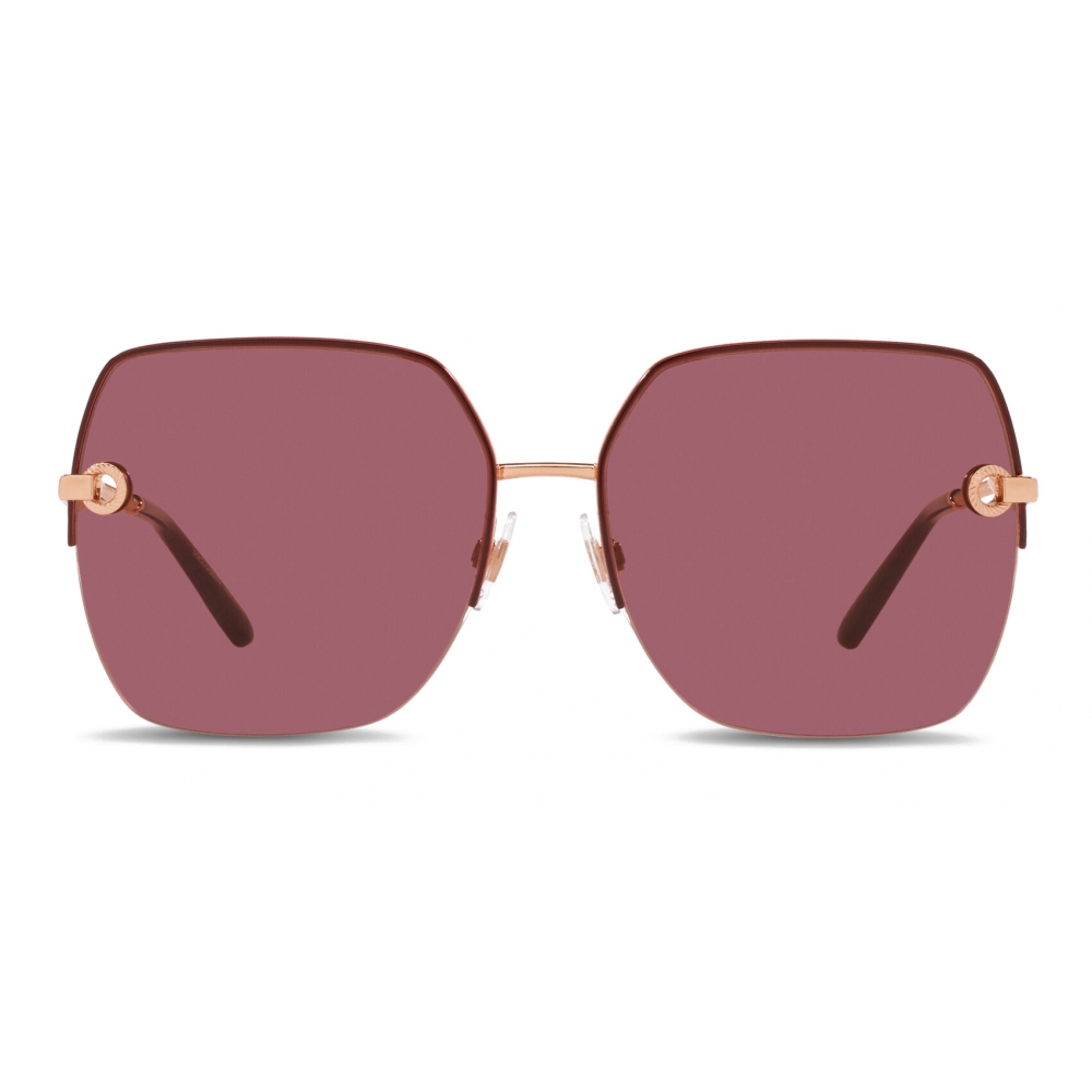 Dolce & Gabbana - DG Monogram Sunglasses - Burgundy - Dolce & Gabbana  Eyewear - Avvenice