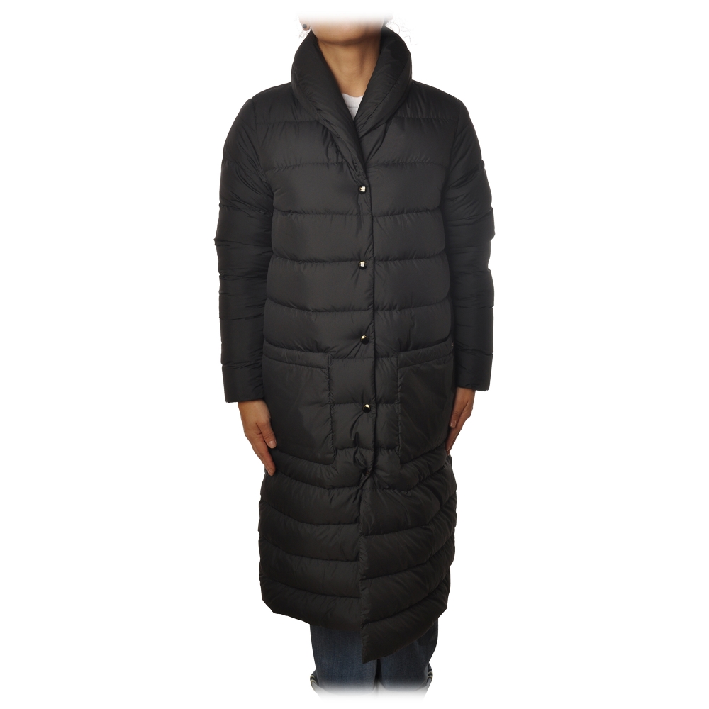 Woolrich - Long Quilted Down Jacket - Black - Jacket - Luxury Exclusive ...