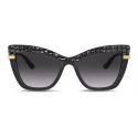 Dolce & Gabbana - Occhiale da Sole Half Print - Nero Effetto Coccodrillo - Dolce & Gabbana Eyewear