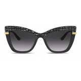 Dolce & Gabbana - Occhiale da Sole Half Print - Nero Effetto Coccodrillo - Dolce & Gabbana Eyewear