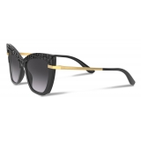 Dolce & Gabbana - Half Print Sunglasses - Black Crocodile Effect - Dolce & Gabbana Eyewear