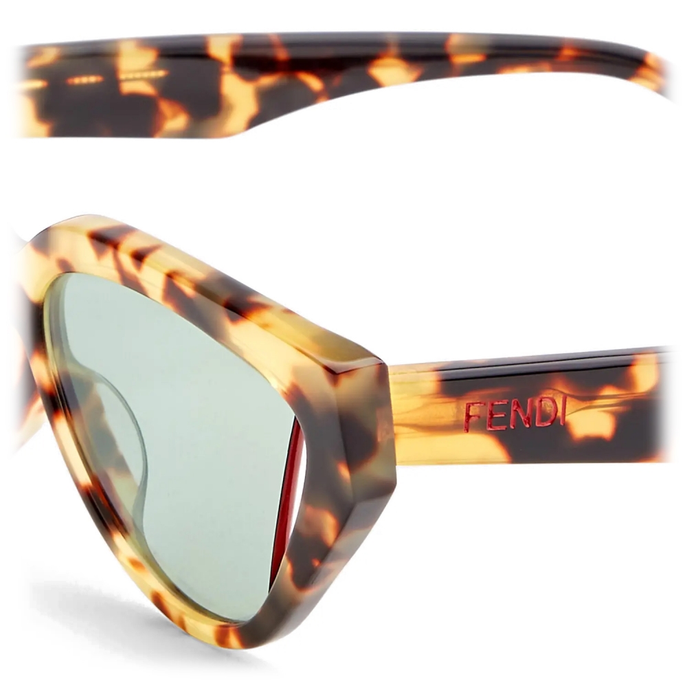 Fendi - Fendi Stripes - Cat-Eye Sunglasses - Gold Grey - Sunglasses - Fendi  Eyewear - Avvenice