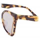 Fendi - Fendi Way - Occhiali da Sole Quadrati - Havana Giallo Grigio - Occhiali da Sole - Fendi Eyewear