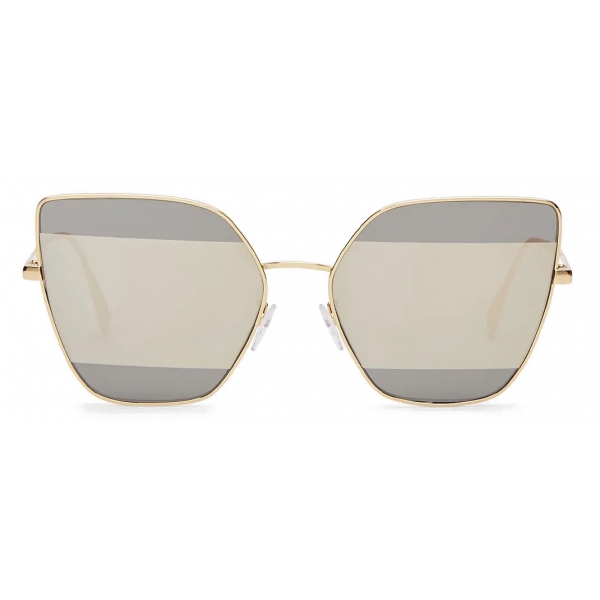 Fendi - Fendi Stripes - Cat-Eye Sunglasses - Gold Grey - Sunglasses - Fendi Eyewear