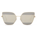 Fendi - Fendi Stripes - Cat-Eye Sunglasses - Gold Grey - Sunglasses - Fendi Eyewear