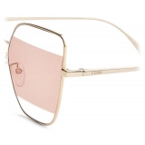 Fendi - Fendi Stripes - Cat-Eye Sunglasses - Gold Pink - Sunglasses - Fendi Eyewear