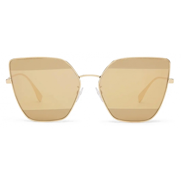 Fendi - Fendi Stripes - Cat-Eye Sunglasses - Gold Brown - Sunglasses - Fendi Eyewear