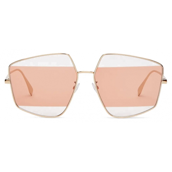 Fendi - Fendi Stripes - Pentagon Sunglasses - Gold Orange - Sunglasses - Fendi Eyewear