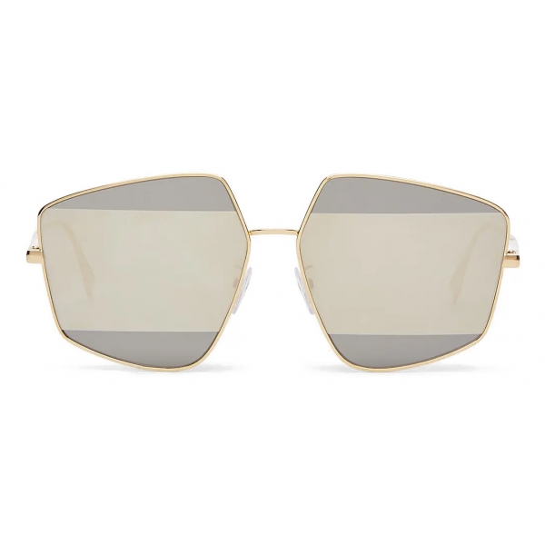 Fendi - Fendi Stripes - Pentagon Sunglasses - Gold Gray - Sunglasses - Fendi Eyewear
