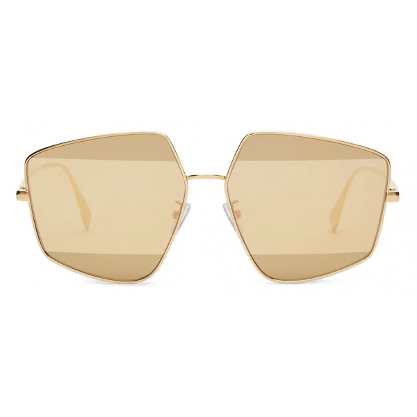 Fendi - Fendi Stripes - Pentagon Sunglasses - Gold Brown - Sunglasses - Fendi Eyewear
