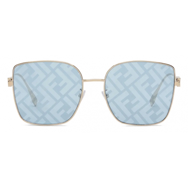 Fendi - Baguette - Square Sunglasses - Gold Light Blue - Sunglasses - Fendi Eyewear