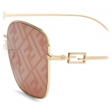 Fendi - Baguette - Square Sunglasses - Gold Brown - Sunglasses - Fendi Eyewear