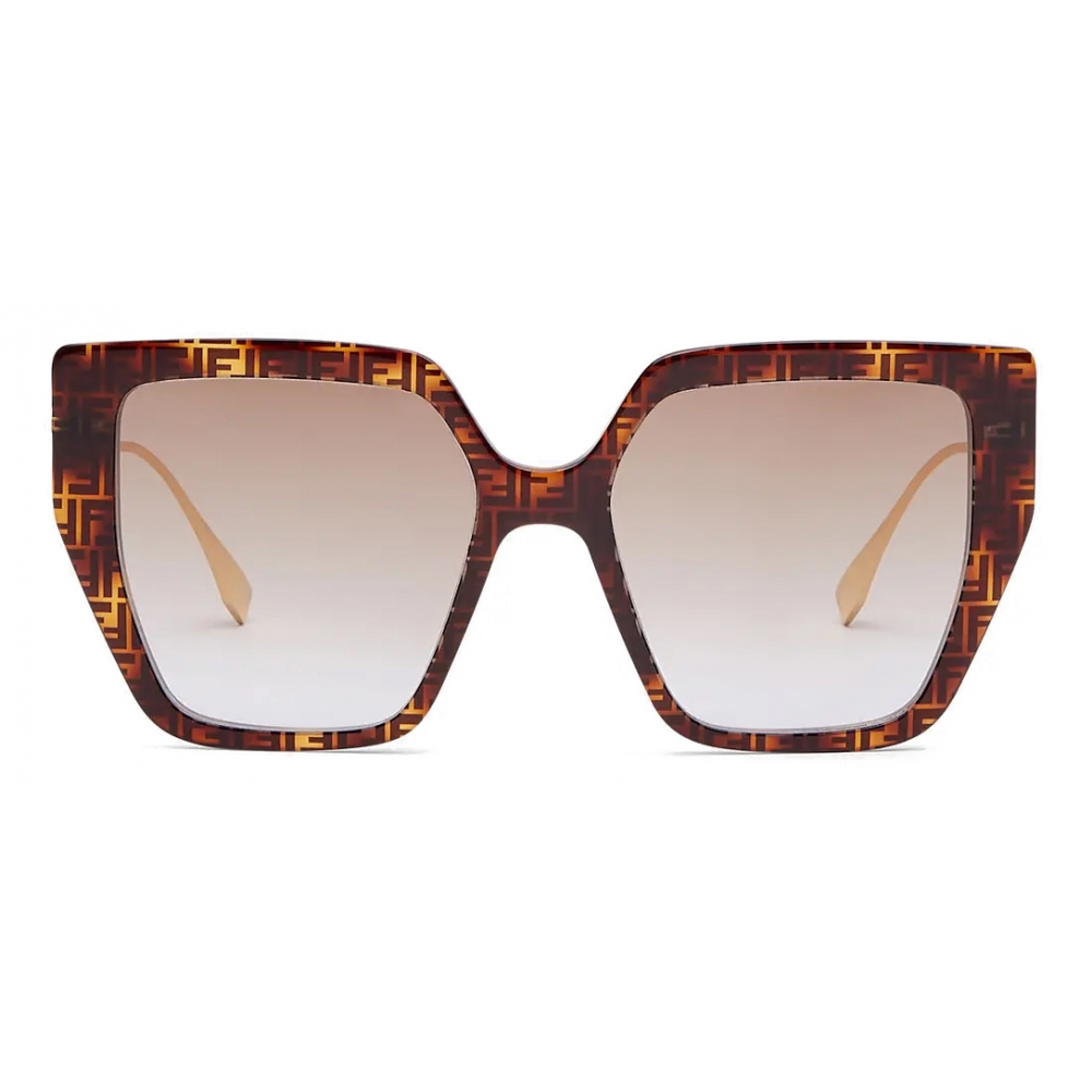 FENDI #42088 Brown Monogram Cat Eye Sunglasses