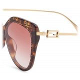 Fendi - Baguette - Cat-Eye Sunglasses - Havana Pink - Sunglasses - Fendi Eyewear