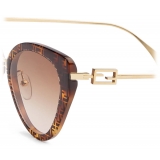 Fendi - Baguette - Cat-Eye Sunglasses - Havana Beige - Sunglasses - Fendi Eyewear