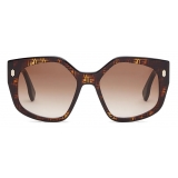 Fendi - Fendi Bold - Occhiali da Sole Quadrati - Nero Havana Marrone - Occhiali da Sole - Fendi Eyewear