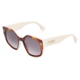 Fendi - Fendi Bold - Occhiali da Sole Quadrati - Bianco Havana Grigio - Occhiali da Sole - Fendi Eyewear