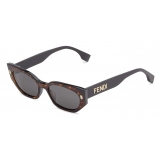 Fendi - Fendi Bold - Occhiali da Sole Cat-Eye - Nero Havana Grigio - Occhiali da Sole - Fendi Eyewear