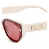 Fendi - Fendi Bold - Occhiali da Sole Cat-Eye - Bianco Havana Rosa - Occhiali da Sole - Fendi Eyewear