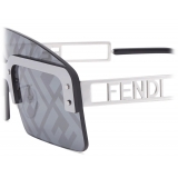 Fendi - FS Fendi Technicolor - Occhiali da Sole Mascherina - Argento Grigio - Occhiali da Sole - Fendi Eyewear