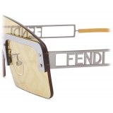 Fendi - FS Fendi Technicolor - Occhiali da Sole Mascherina - Argento Giallo - Occhiali da Sole - Fendi Eyewear