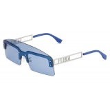 Fendi - FS Fendi Technicolor - Shield Sunglasses - Blue Ruthenium - Sunglasses - Fendi Eyewear