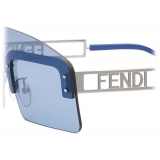 Fendi - FS Fendi Technicolor - Occhiali da Sole Mascherina - Blu Rutenio - Occhiali da Sole - Fendi Eyewear