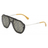 Fendi - FF Evolution - Square Shield Sunglasses - Silver Black Gray - Sunglasses - Fendi Eyewear