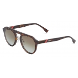 Fendi - Fendi Diagonal - Occhiali da Sole Pilot - Havana Marrone - Occhiali da Sole - Fendi Eyewear