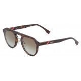 Fendi - Fendi Diagonal - Pilot Sunglasses - Havana Brown - Sunglasses - Fendi Eyewear