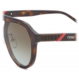 Fendi - Fendi Diagonal - Occhiali da Sole Pilot - Havana Marrone - Occhiali da Sole - Fendi Eyewear