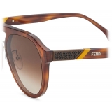 Fendi - Fendi Diagonal - Occhiali da Sole Pilot - Havana Marrone Giallo - Occhiali da Sole - Fendi Eyewear