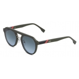 Fendi - Fendi Diagonal - Pilot Sunglasses - Dark Green Blue - Sunglasses - Fendi Eyewear