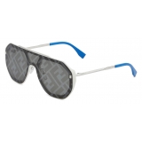 Fendi - FF Evolution - Occhiali da Sole Quadrati a Mascherina - Bianco Palladio Grigio - Occhiali da Sole - Fendi Eyewear