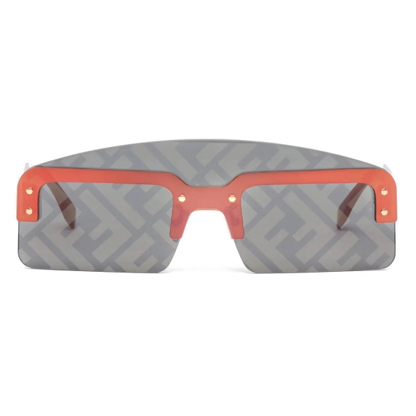 Fendi - FS Fendi Technicolor - Shield Sunglasses - Gold Red Gray - Sunglasses - Fendi Eyewear