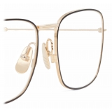 Thom Browne - Occhiali Aviator Quadrati Oversize Oro Bianco - Thom Browne Eyewear