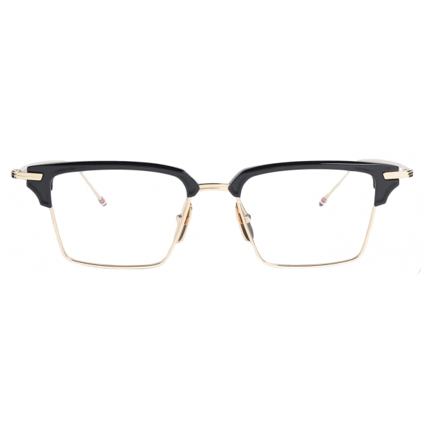 Thom Browne - Black and White Gold Wayfarer Eyeglasses - Thom Browne Eyewear
