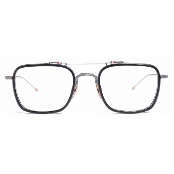 Thom Browne - Black Rectangular Aviator Glasses - Thom Browne Eyewear
