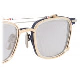 Thom Browne - Navy Matte Iron Clubmaster Sunglasses - Thom Browne Eyewear