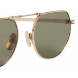Thom Browne - White Gold Squared Aviator Sunglasses - Thom Browne Eyewear