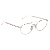 Thom Browne - Silver Oval Aviator Glasses - Thom Browne Eyewear