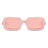Miu Miu - Miu Miu Eyewear Collection Sunglasses - Rectangular - Pink Crystals - Sunglasses - Miu Miu Eyewear