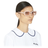 Miu Miu - Miu Miu Eyewear Collection Sunglasses - Rectangular - Pink Crystals - Sunglasses - Miu Miu Eyewear