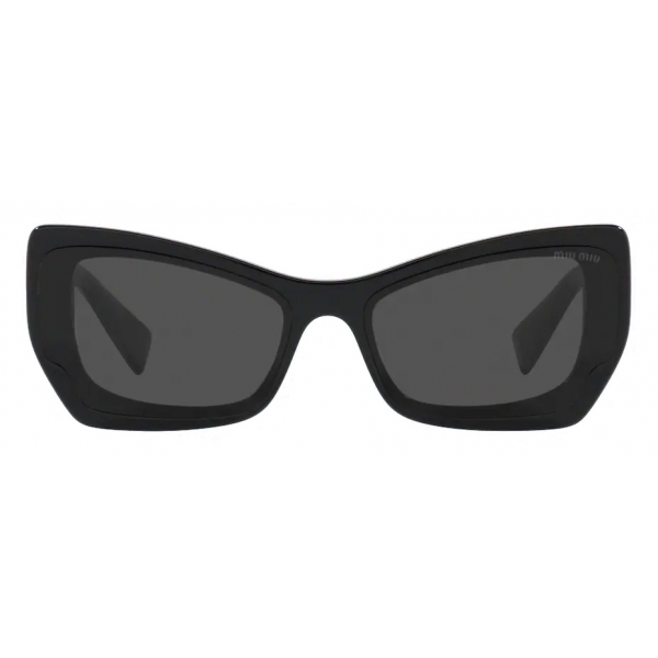 Miu Miu - Miu Miu Logo Sunglasses - Rectangular - Crystal Black - Sunglasses - Miu Miu Eyewear