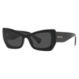 Miu Miu - Miu Miu Logo Sunglasses - Rectangular - Crystal Black - Sunglasses - Miu Miu Eyewear