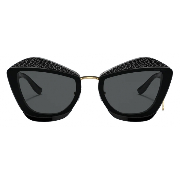 Miu Miu - Occhiali Miu Miu Charms - Geometrici - Nero Diamante - Occhiali da Sole - Miu Miu Eyewear